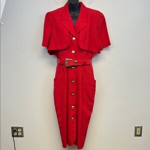 Vintage Danny & Nicole Vibrant Red Dress Size 12
